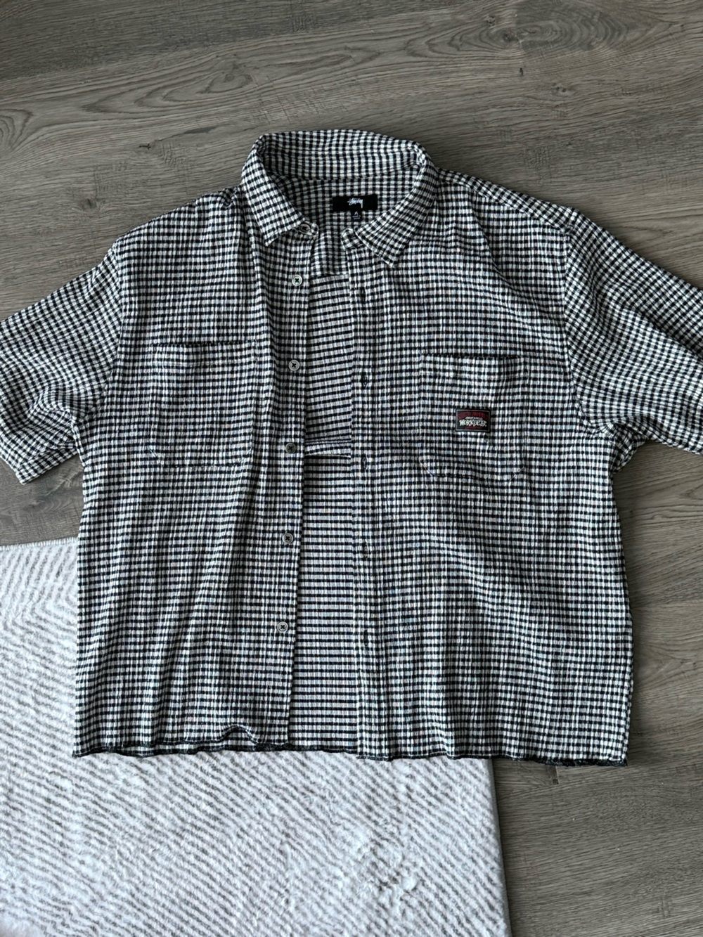 Stussy Crinkled Check Short-Sleeve Shirt